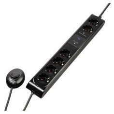 Сетевой удлинитель Hama H-108840 1.5м 6 розеток черный