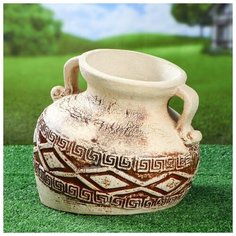 Садовая фигура "Горшок наклонный", шамот 29*29*31 см 1144896 Керамика ручной работы