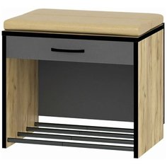 Обувница Ивару Ольга-Лофт 5.1 дуб крафт золотой/темно-серый, 52х36х45 см