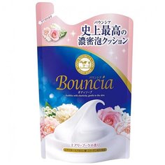 Bouncia Увлажняющее мыло для тела со сливками и коллагеном, с ароматом роскошного букета, мягкая упаковка, 400 мл Cow Brand