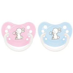 Пустышка силиконовая ортодонтическая Canpol Babies Little cuties 0-6 м, розовый/голубой