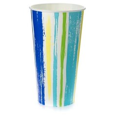Стакан бумажный Papperskopp 500мл D90 мм 1-сл для холодных напитков ПОЛОСКИ