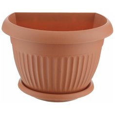 Кашпо настенное Idea "Ливия", цвет: терракотовый, диаметр 25,5 см