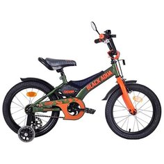 Велосипед 2-х колесный Black Aqua BA Sharp 14", колеса светятся, 1s, хаки-оранжевый (KG1410)