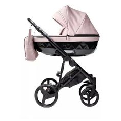 Коляска детская Diamond Peppy CAMELIA 2 в 1 LE (02M) розовая пудра металик экокожа, рама черная