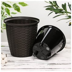 Кашпо InGreen, Горький шоколад, 19 см х 18 см х 18 см, 3 л, 1 шт