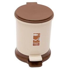 Контейнер для мусора с педалью 18л Элластик-Пласт, пластик, бежевый
