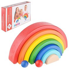 Пирамидка "Радуга" в коробке Щепочка