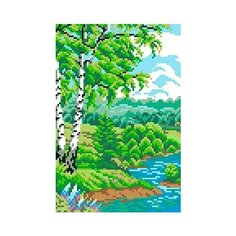 Набор для вышивания крестиком М.П.Студия №418, "Быстрая река", 14*21 см