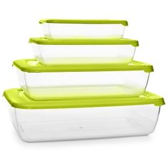 Контейнер вакуумный для пищи Полимербыт, 3000 мл, 4 шт