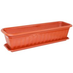 Ящик для цветов Милих пластик, терракот, 18 см х 15 см х 60 см, 15 л, 1 шт