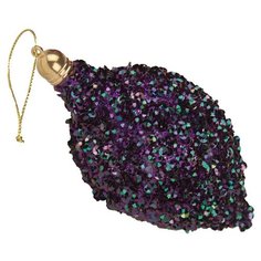 Елочное украшение Marko Ferenzo "Bird of Paradise. Луковка тайна" (цвет: фиолетовый, 7x14 см)