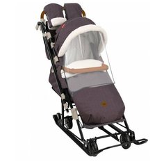 Санки-коляска Nika Ника Детям 7-8К (НД7-8К) в елочку коричневый