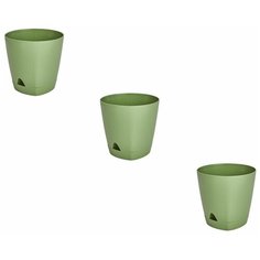 Горшок для цветов InGreen, оливковый, 13 см х 14 см, 1.35 л, 3 шт