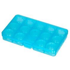 Коробка для швейных принадлежностей Gamma пластиковая, голубая, прозрачная (OM-042-110)