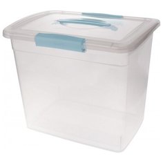 Ящик для хранения LACONIC с защелками и ручкой 20л небесный прозрачный BranQ