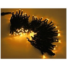 Светодиодная гирлянда нить RUBI, 120 тёплых белых LED- огней, 12+1.5 м, коннектор, черный каучук, уличная, SNOWHOUSE RB- L