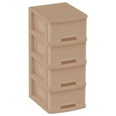 Комод компакт 4-СЕКЦИОННЫЙ AJUR Кофейный 30х37x69 см, BranQ