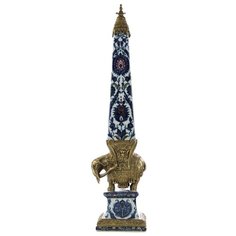 Фигурка Обелиск из фарфора с бронзой 16x14x64см, Glasar ГЛАСАР