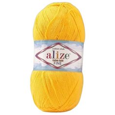 Пряжа Alize Cotton gold fine, 45 % хлопок, 55 % акрил, 100 г, 660 м, канарейка (216)