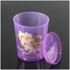 Горшок для орхидеи Декор 1,2 л с поддоном фиолетовый Альтернатива Alternativa