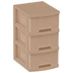 Комод компакт 3- СЕКЦИОННЫЙ AJUR кофейный, 3 ящ 30х37x56,3 см, BranQ
