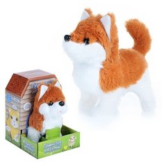 Интерактивная игрушка "Щеночек: Малыш корги" 16см, бело- коричневый Mioshi