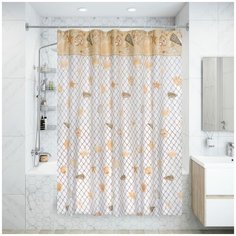 Штора для ванной комнаты «Vidage Кастель» 180х180 см цвет бежевый