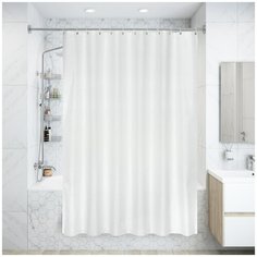 Штора для ванны Gold Rain, 180х200 см, полиэстер, цвет белый/золотой Bath Plus