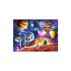 Алмазная мозаика, классическая "Безграничный космос" (30 цветов) Рыжий кот