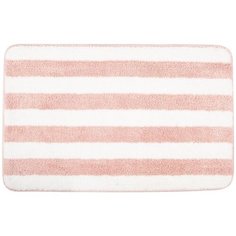 Коврик для ванной комнаты Passo 45x70 см цвет розовый/белый Fixsen