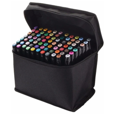 Маркеры для скетчинга 60 штук в чехле/Фломастеры для скетчинга/Набор двухсторонних маркеров 60 цветов Touch Cool