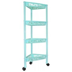 Этажерка четырехсекционная Угловая PRIMA бирюза BranQ