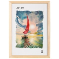 Рамка оформительская Zebra А4 (21*30 см), некрашеный деревянный багет Зебра