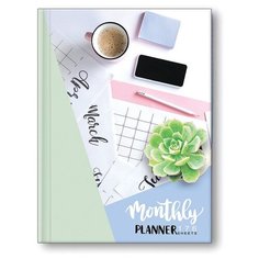 Ежедневник недатированный А5, 176л., 7БЦ BG "Monthly planner", матовая ламинация, выб. лак BG®