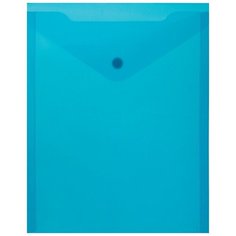 Папка - конверт Комус A 5, с кнопкой, вертикальная, синяя, 10 штук