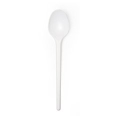 Комус Ложки чайные одноразовые пластиковые Бюджет, 12.5 см, 100 шт., белый
