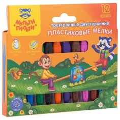 Мульти-Пульти Мелки пластиковые двусторонние "Приключения Енота", 12 шт