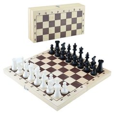 Шахматы обиходные пластиковые в деревянной коробке 290*145мм. Mp Sport