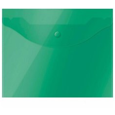 Папка-конверт на кнопке OfficeSpace (А5 (190x240мм), 150мкм, пластик) полупрозрачная зеленая (267529)