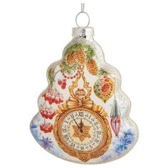 Елочное украшение Феникс- Презент из стекла, "Часы из стекла", 2*9,5*8 см (81807)
