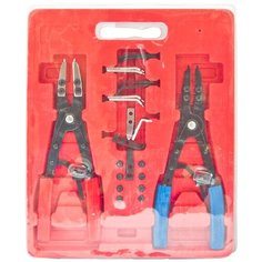 Набор съемников колец стопорных 10" 250мм 15 предметов в кейсе эврика ER-86856