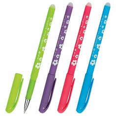 Ручка стираемая гелевая BRUNO VISCONTI, "Цветочки", синяя, корпус ассорти, узел 0,5 мм, линия письма 0,4 мм, 20-0202, 24 шт.