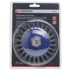 Кордщетка для УШМ дисковая 125мм крученая сталь FORSAGE F-BWD105