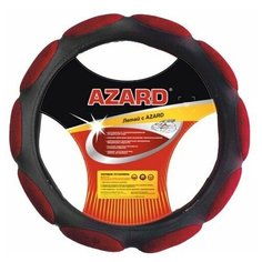 Оплетка на руль M "AZARD" спонжевый поролон, черный/красный (10 подушечек), 37-38 см, ОПЛ00084