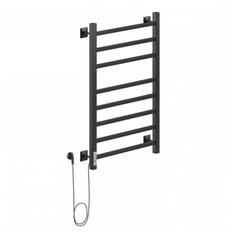 Полотенцесушитель Электрич. кабельный Ника STEP-1 80/50 RAL9005 черный матовый левый тэн Nika