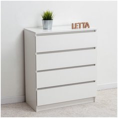 Комод City 4 ящика Белое тиснение 700х867х354 Letta