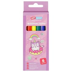 ArtSpace Набор фломастеров Кот сластена 6цв. (WP6_26964)
