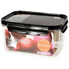 LocknLock Контейнер Modular 1.5 л. LBF405, 13.6x19 см, прозрачный/черный