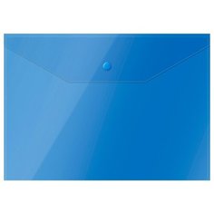 OfficeSpace Папка-конверт на кнопке А4, пластик 150 мкм синий